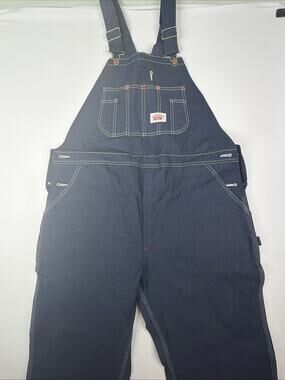 Round House 980 Bib Overalls Mens 40x30 Denim Made USA NWT Zipper Fly Workwear